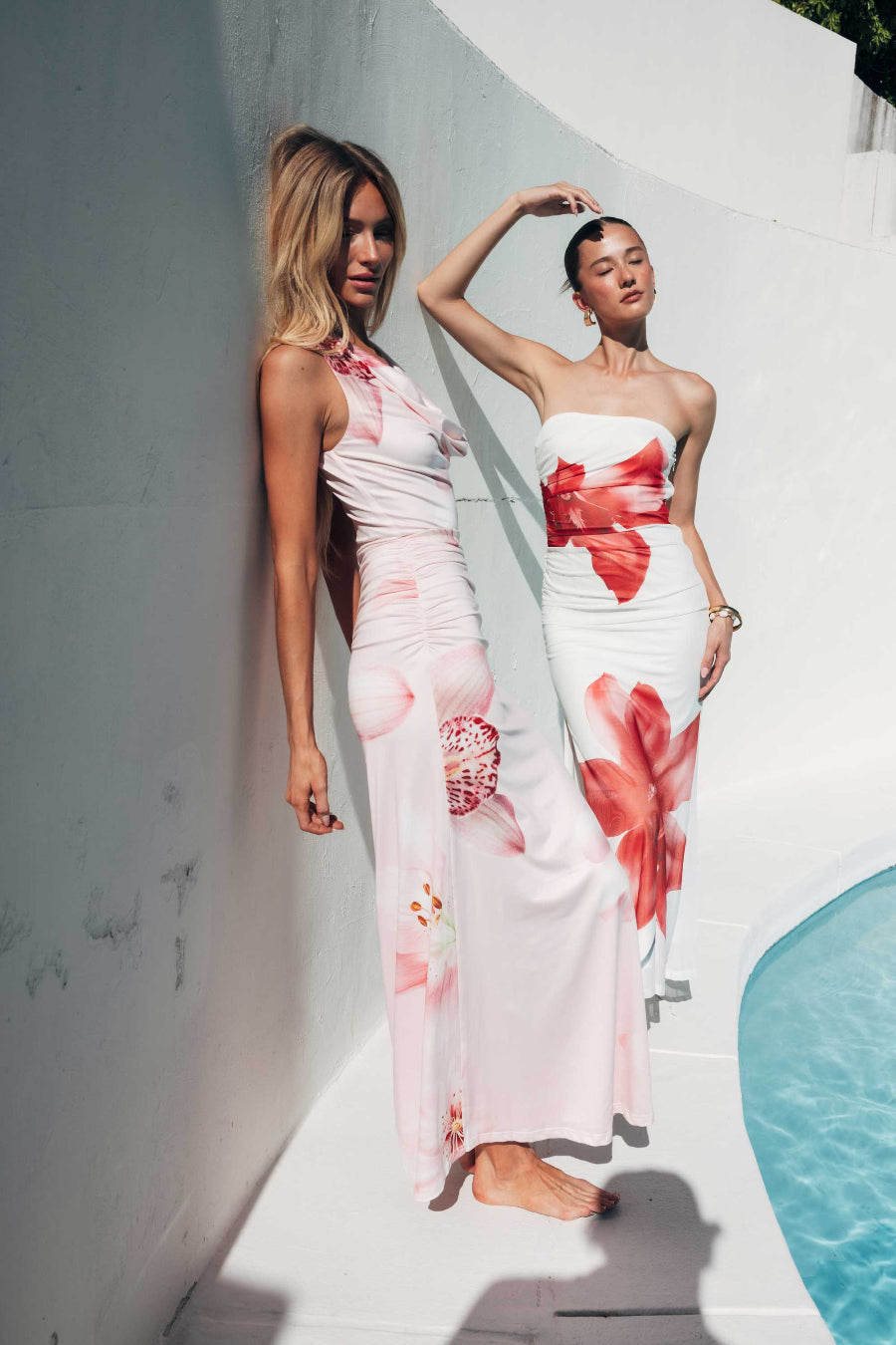 Mesh Floral Bodycon Maxi