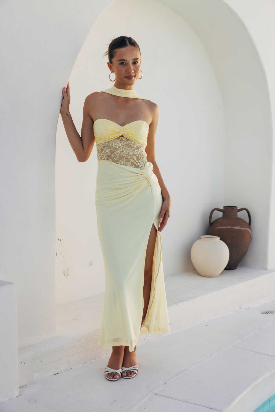 Front-Lace Hip-Twist Maxi