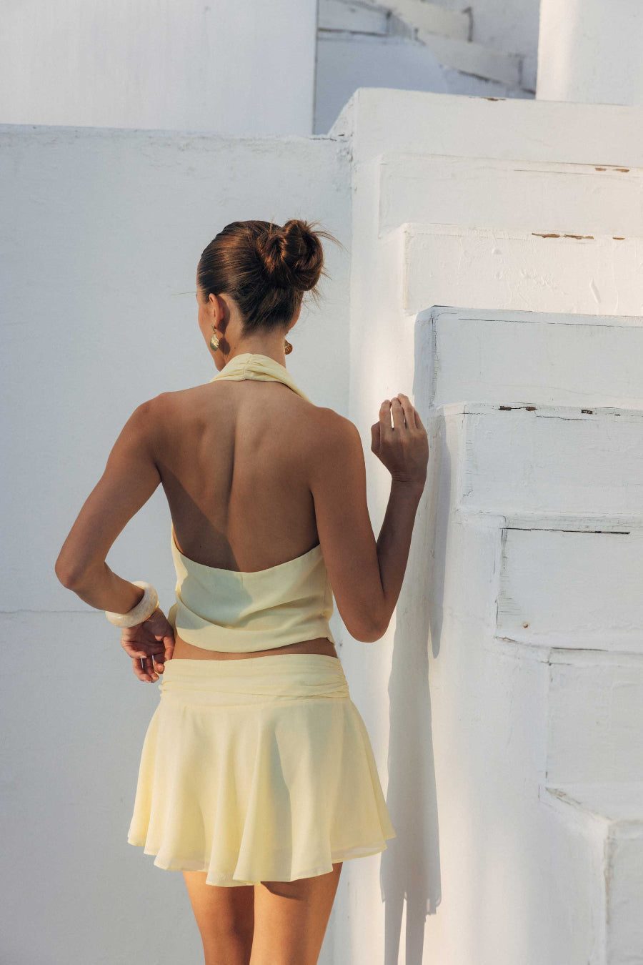 Asymmetrical Ruched Polyester Mini
