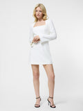 ‌Dramatic Square-Neck Bell Sleeve Dress