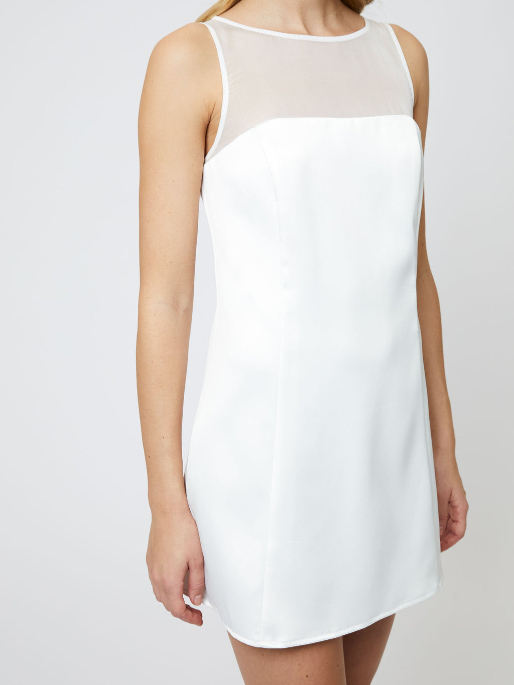 ‌Chiffon Yoke Satin Bridal Dress