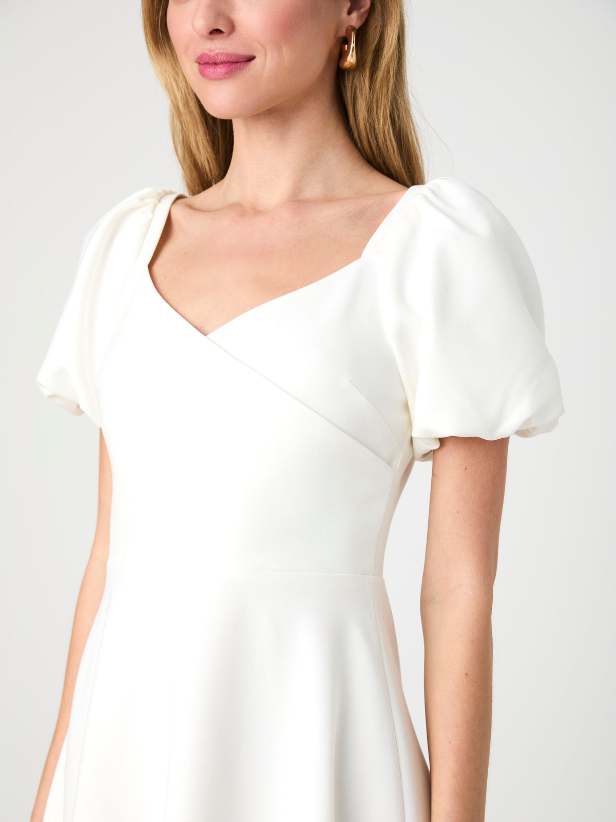 ‌Wrap Puff Sleeve Dress
