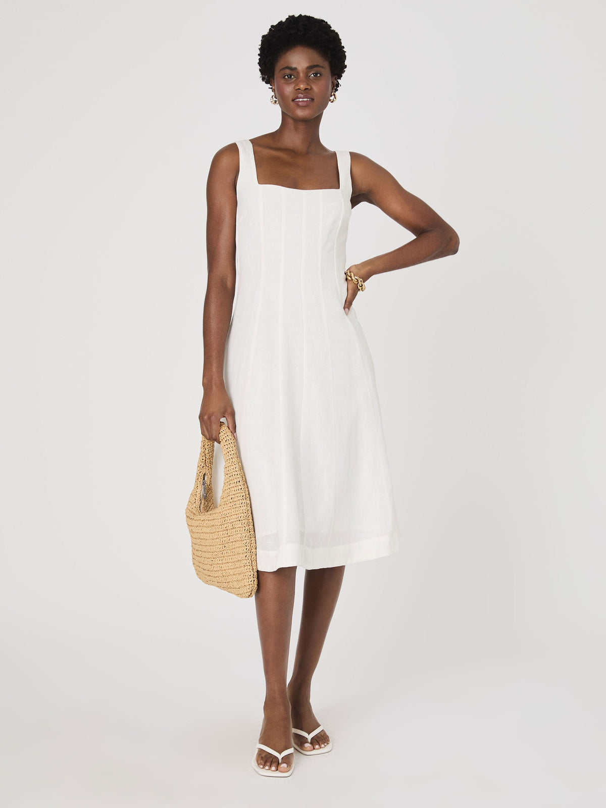 ‌Linen Flare Dress