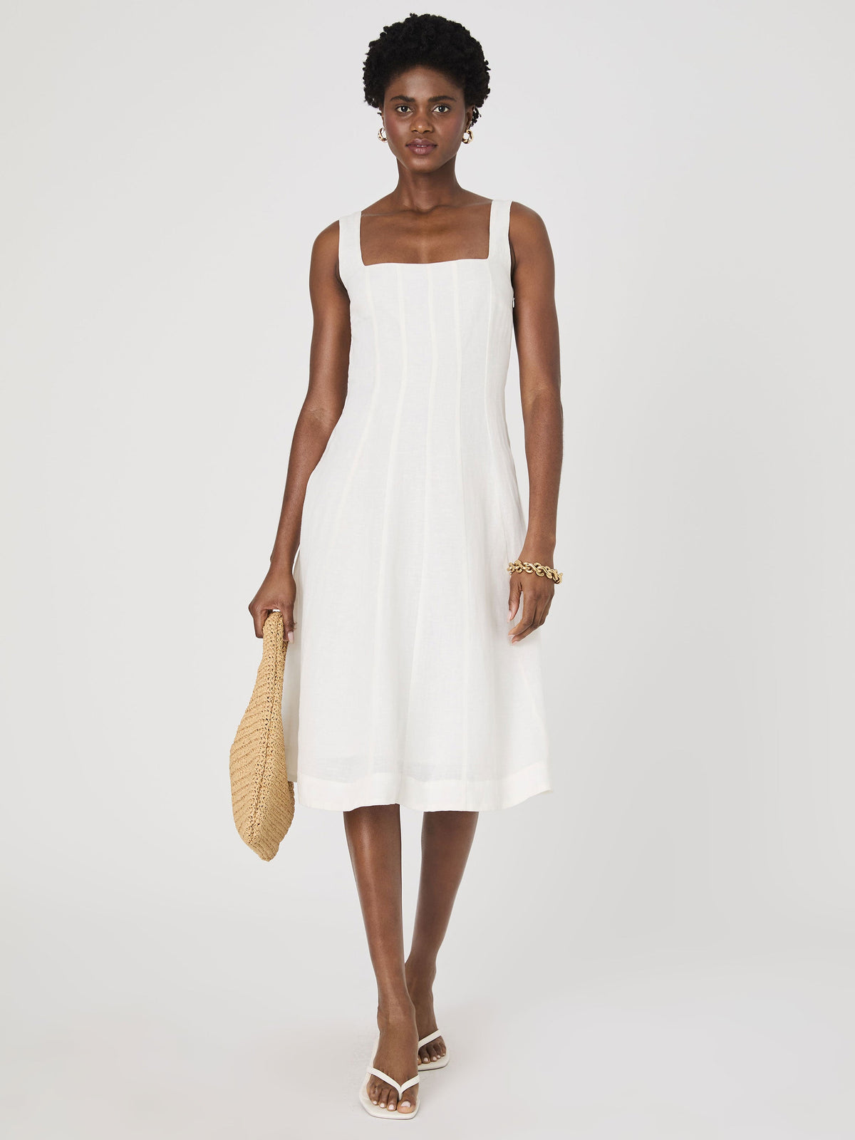‌Linen Flare Dress