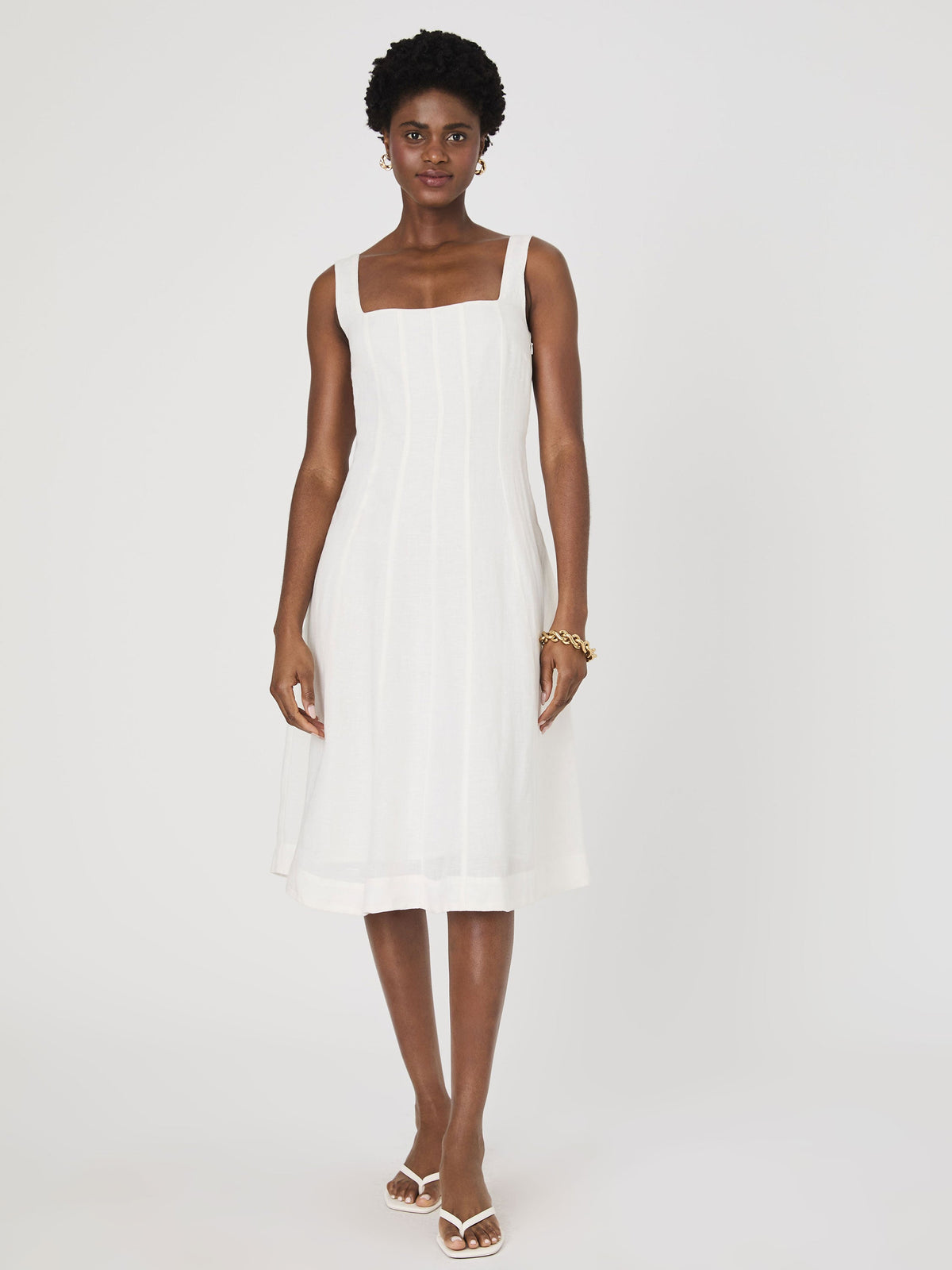 ‌Linen Flare Dress