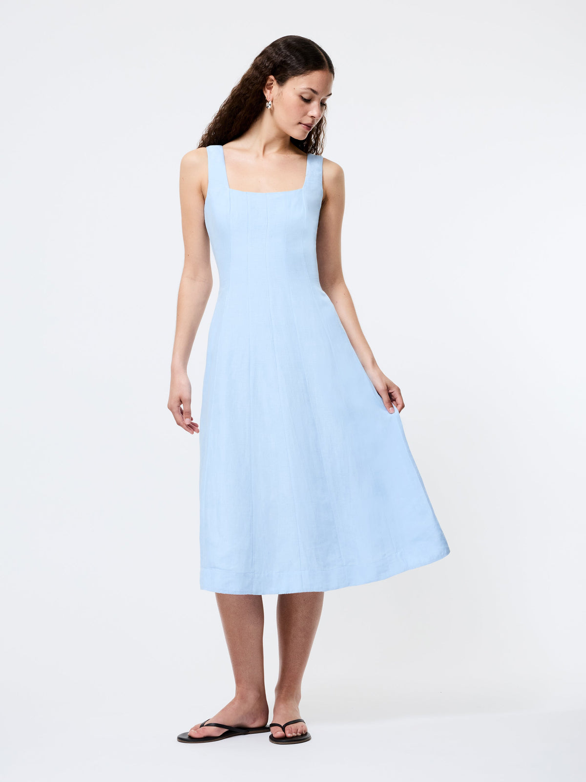 ‌Linen A-Line Dress