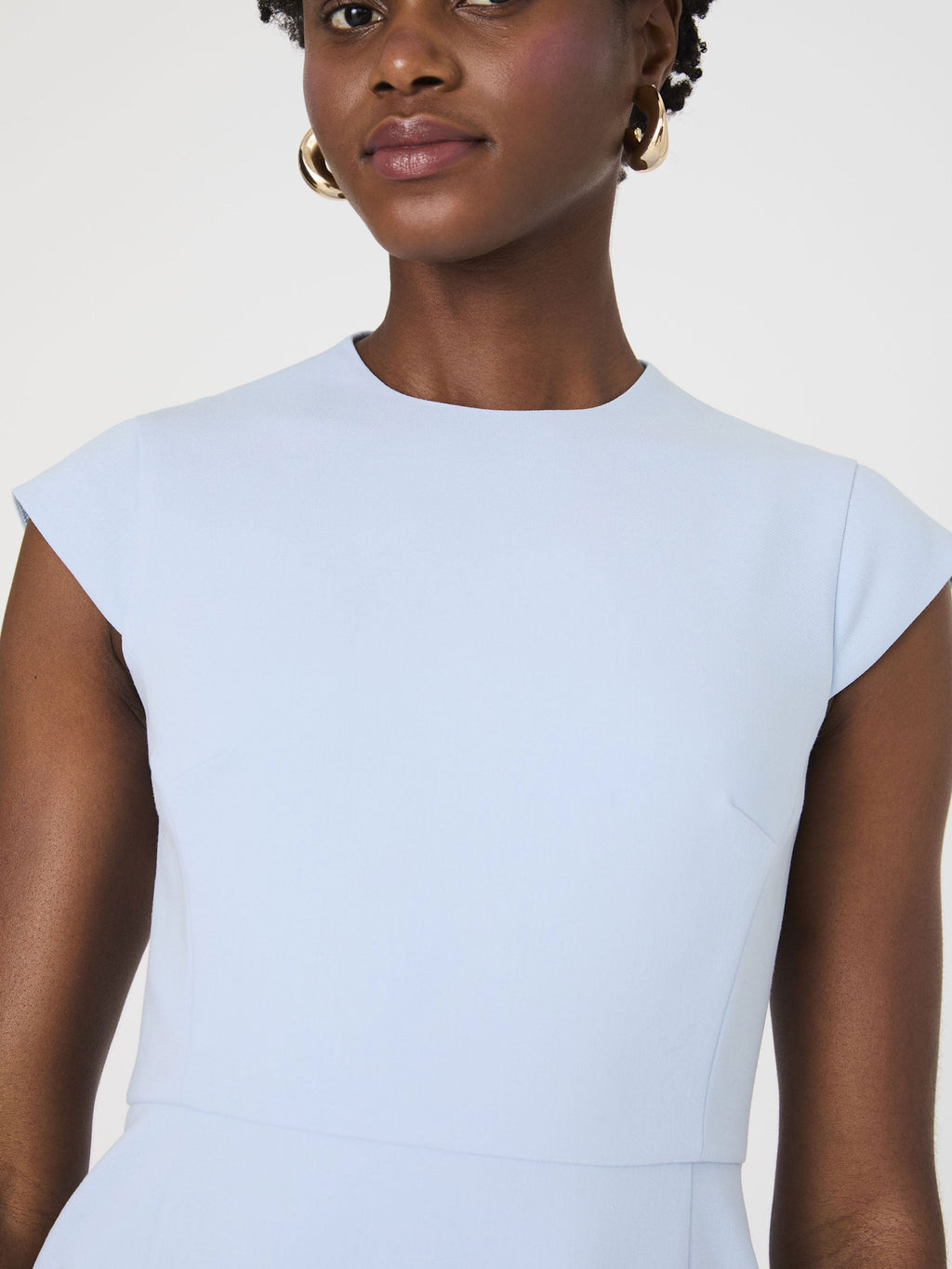‌Mock Neck Cap Sleeve Dress