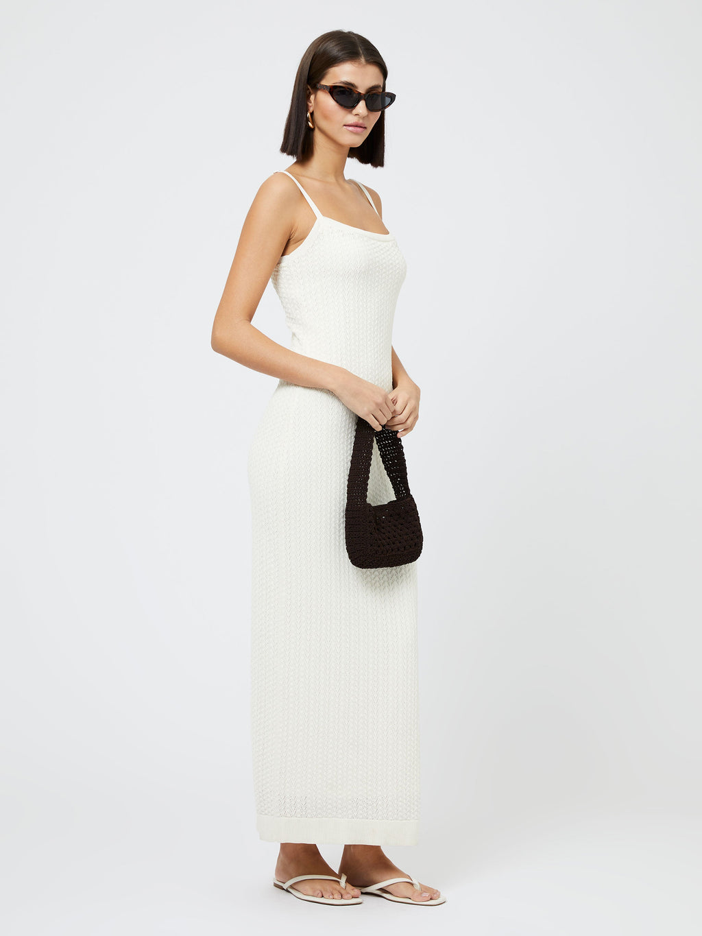 Adjustable Straps Pointelle Dress
