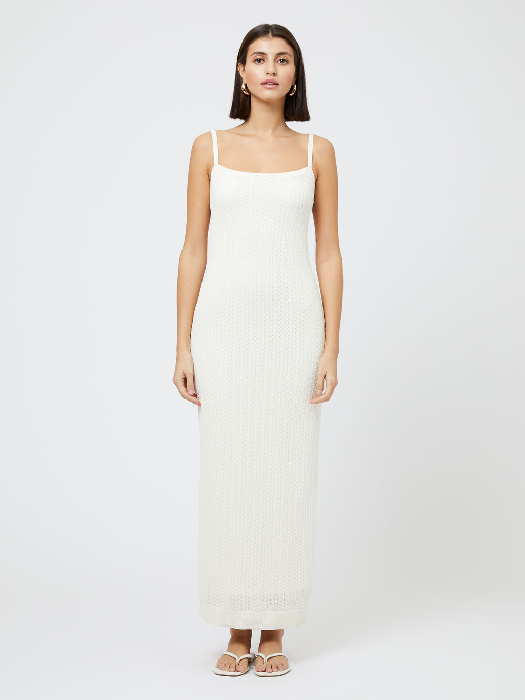 Adjustable Straps Pointelle Dress