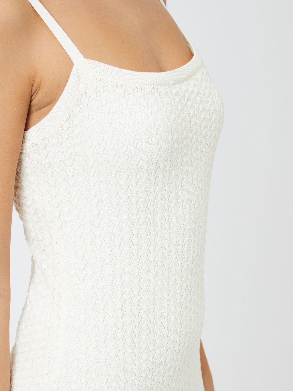 Adjustable Straps Pointelle Dress