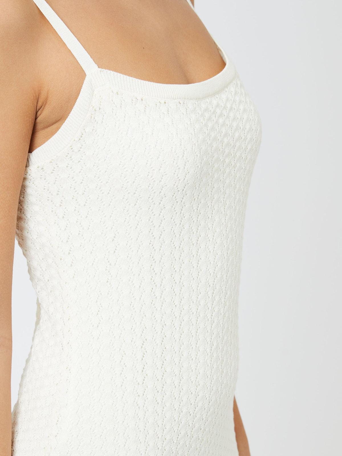 Adjustable Straps Pointelle Dress