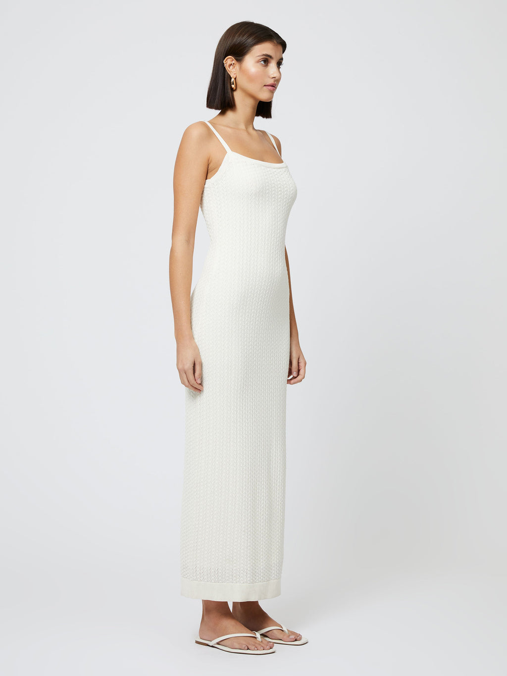 Adjustable Straps Pointelle Dress