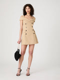 Elegant Double-Breasted Cotton Dress