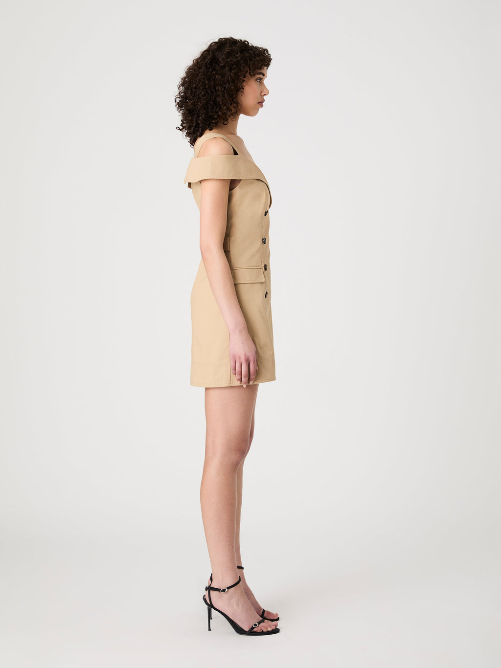 Elegant Double-Breasted Cotton Dress