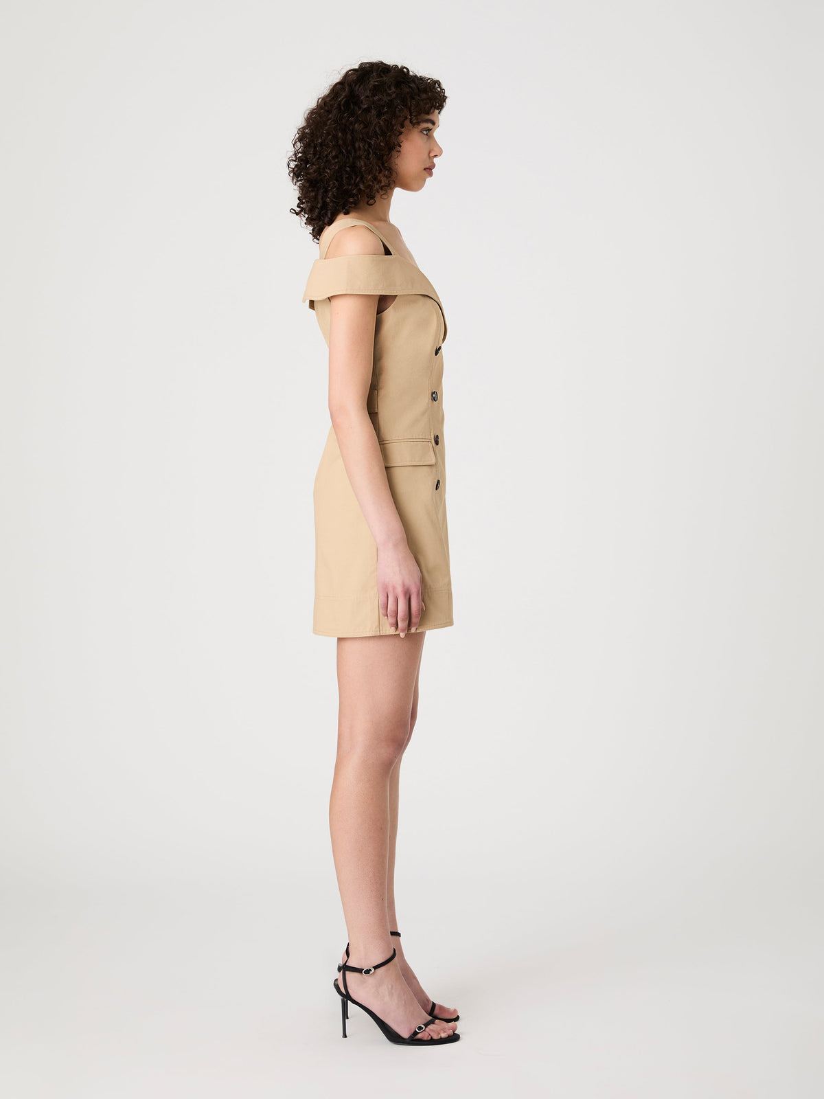 Elegant Double-Breasted Cotton Dress
