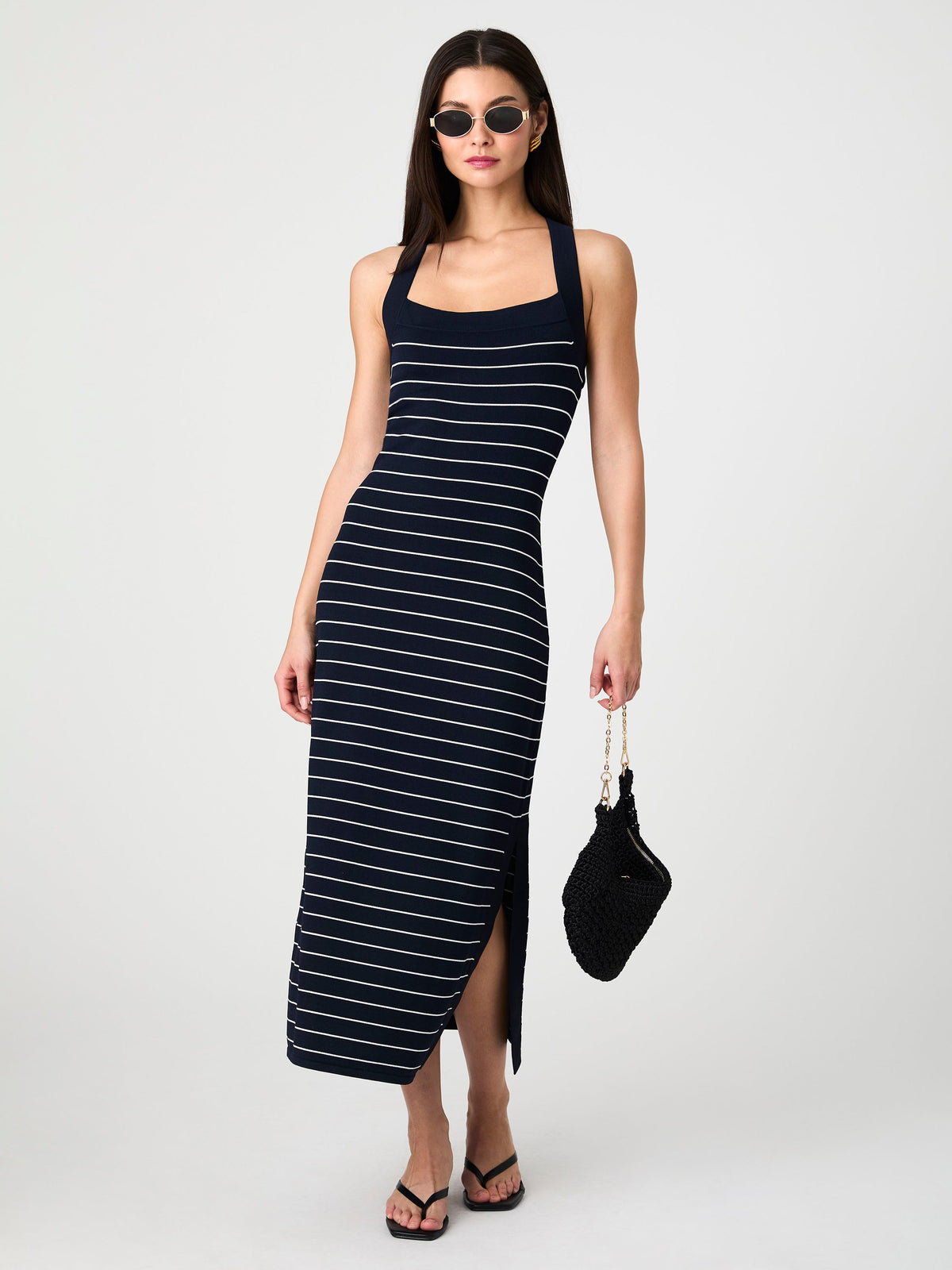 ‌Naughtical Striped Crossover Dress