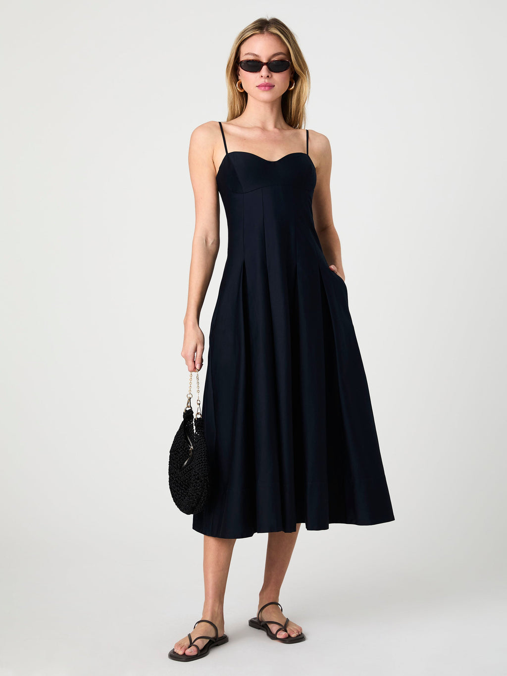‌Pleated Midi Dress