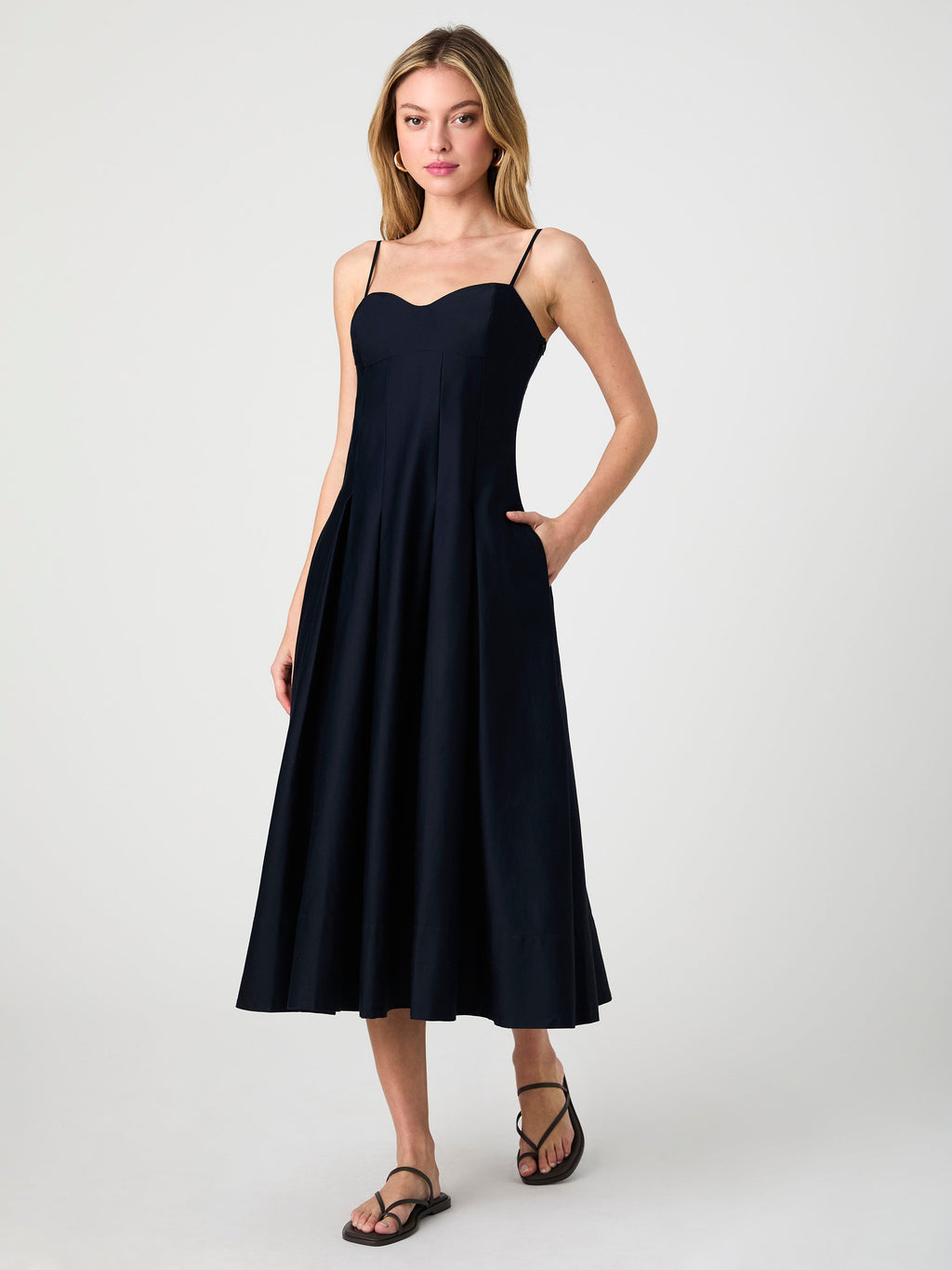 ‌Pleated Midi Dress