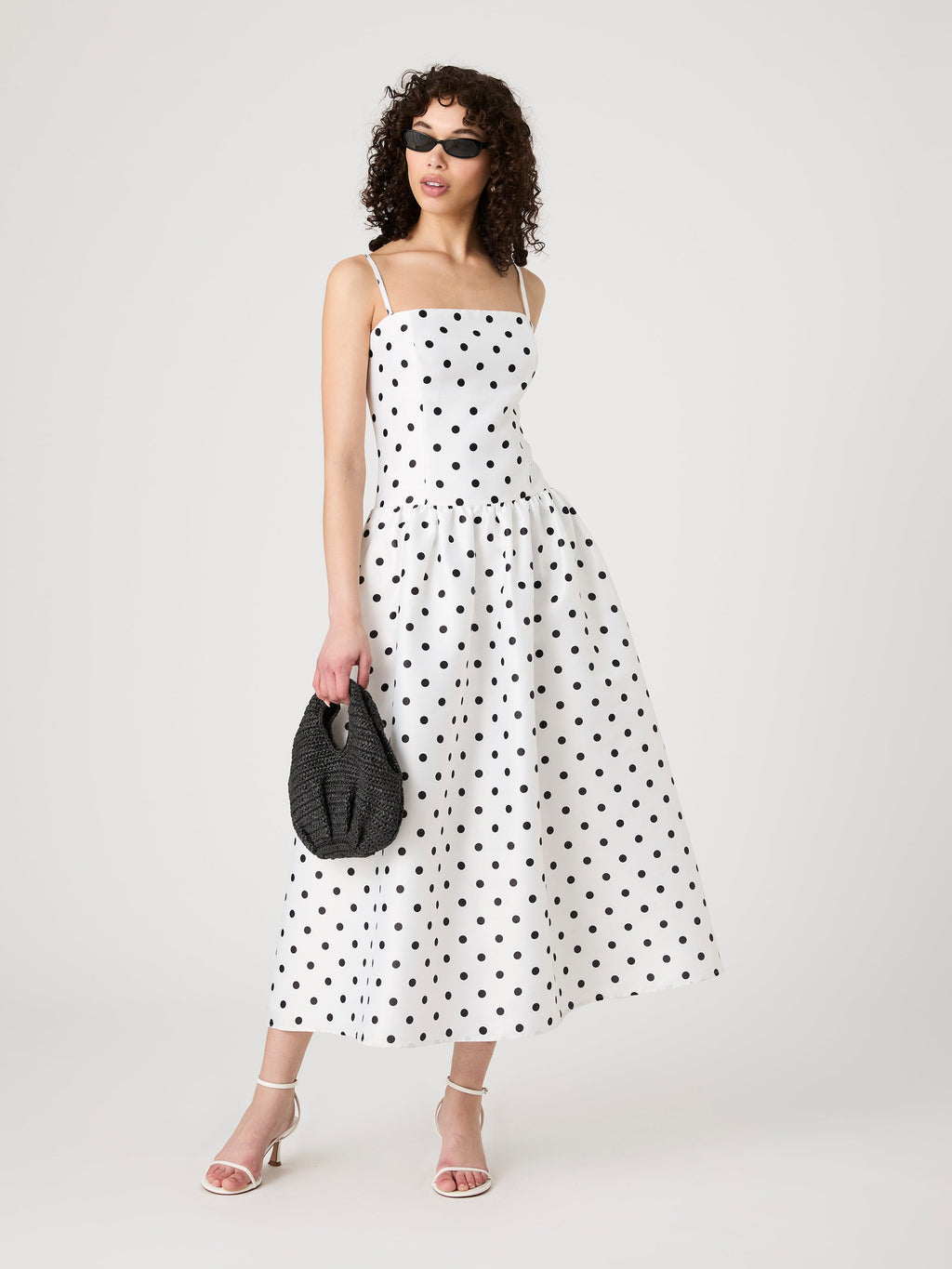 ‌Polka Dot Satin Dress