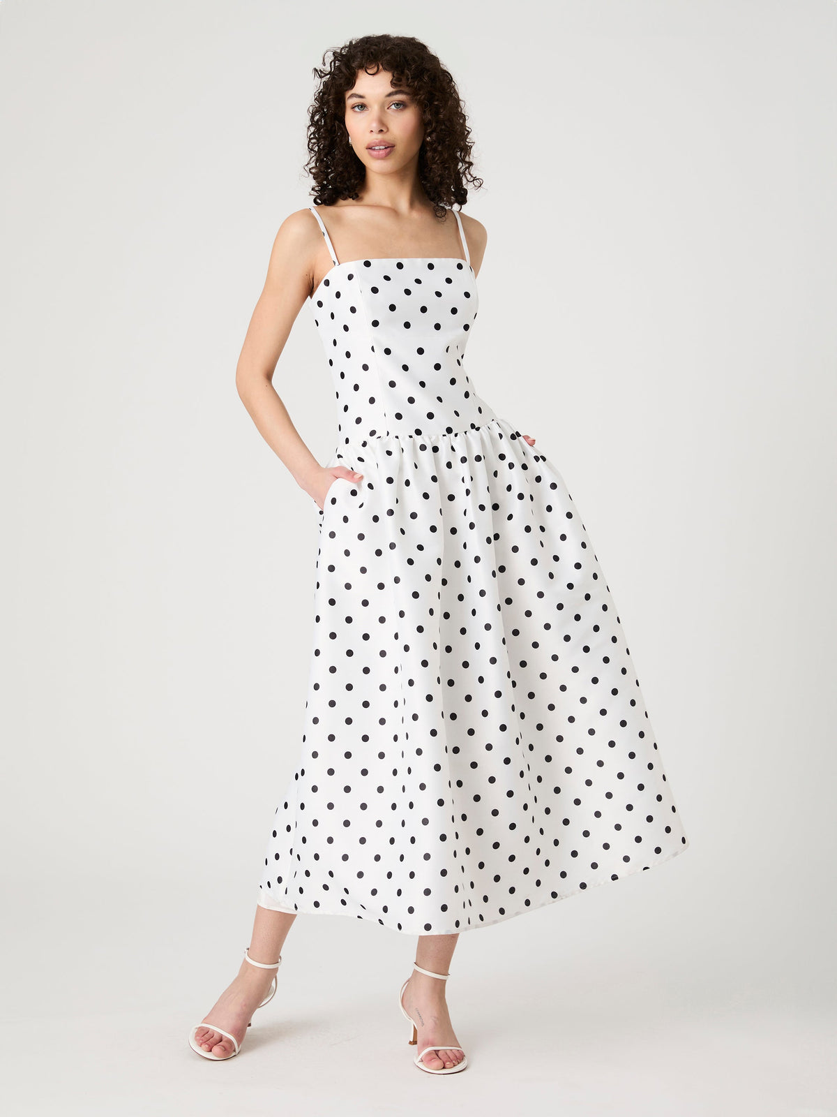 ‌Polka Dot Satin Dress