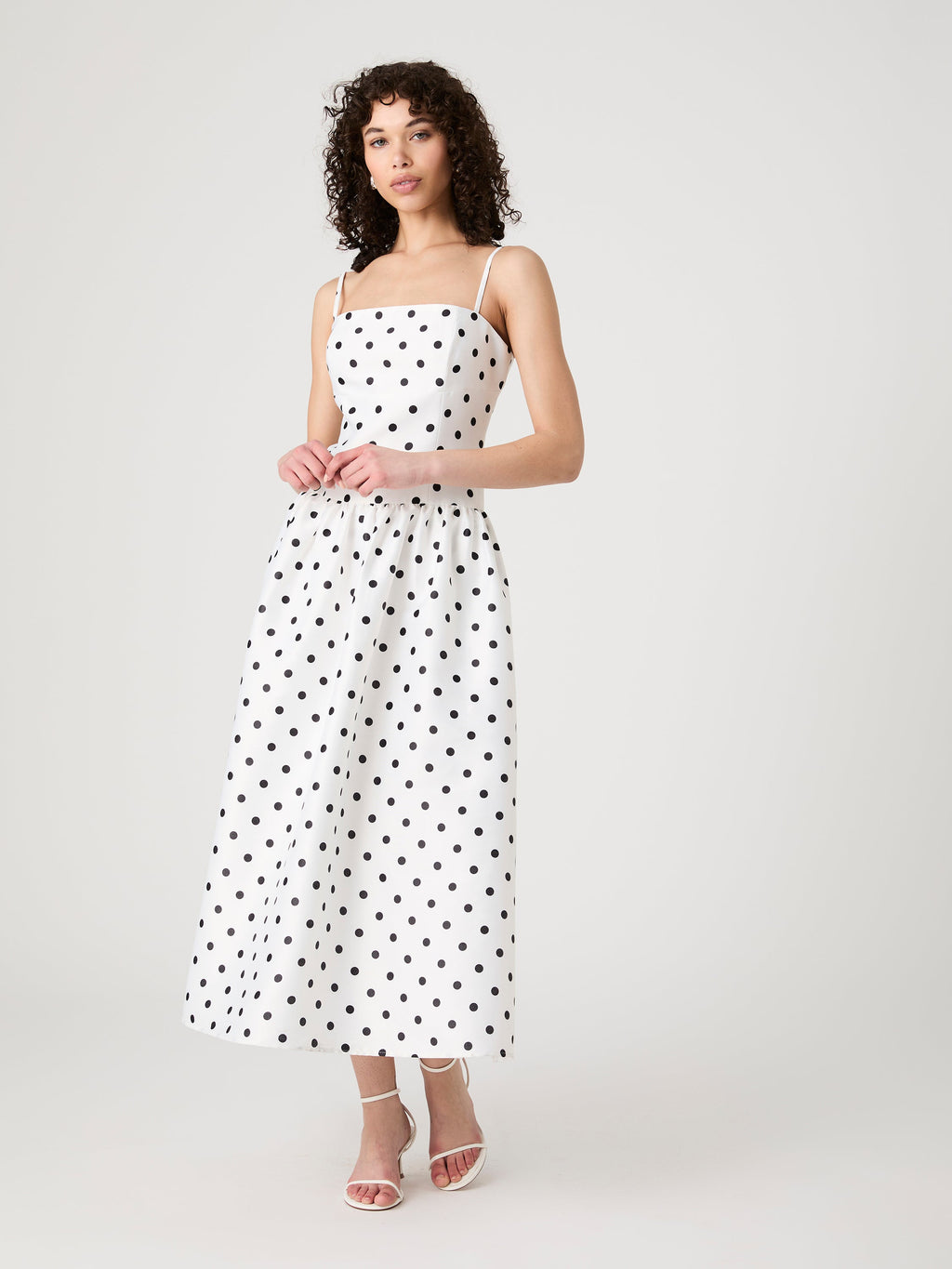 ‌Polka Dot Satin Dress
