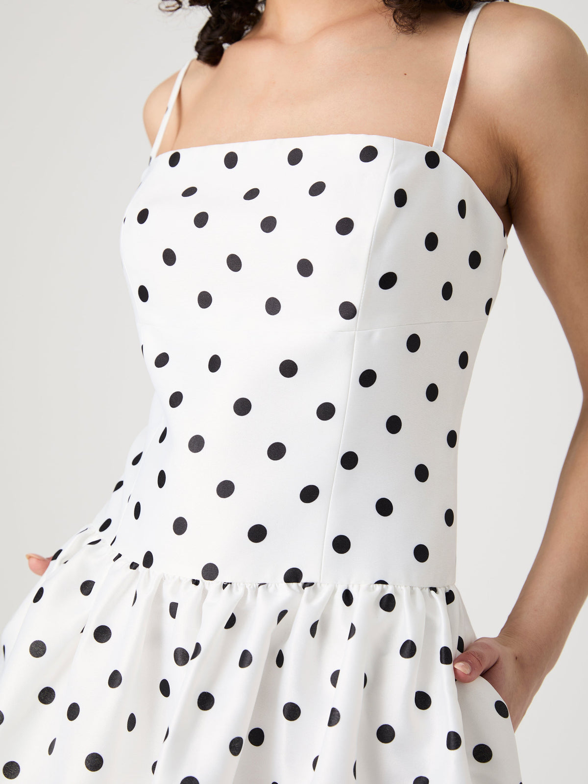 ‌Polka Dot Satin Dress
