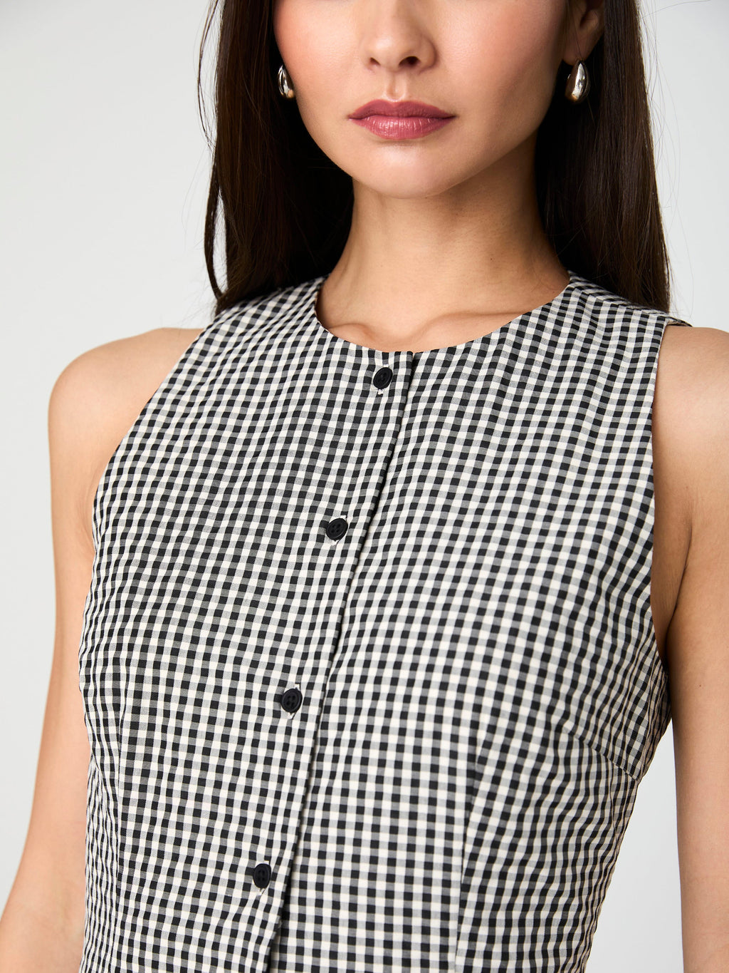 Gingham Button Dress