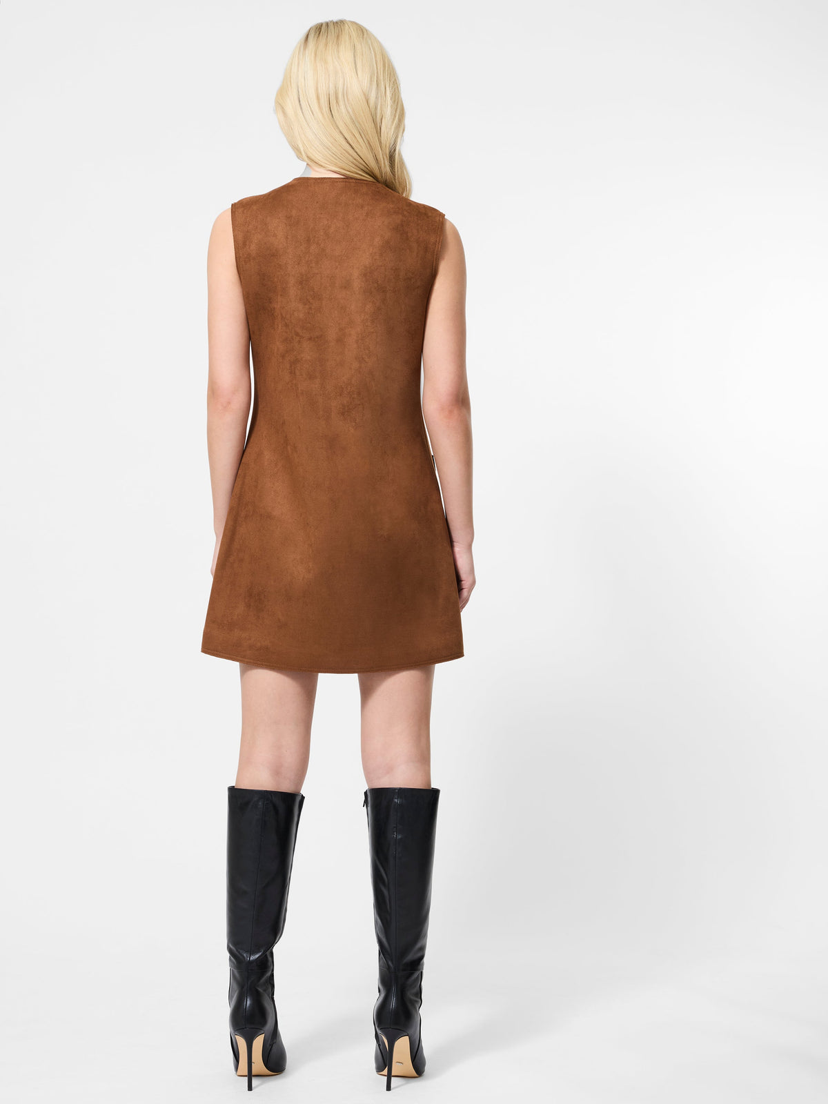 ‌Retro Suede Shift Dress