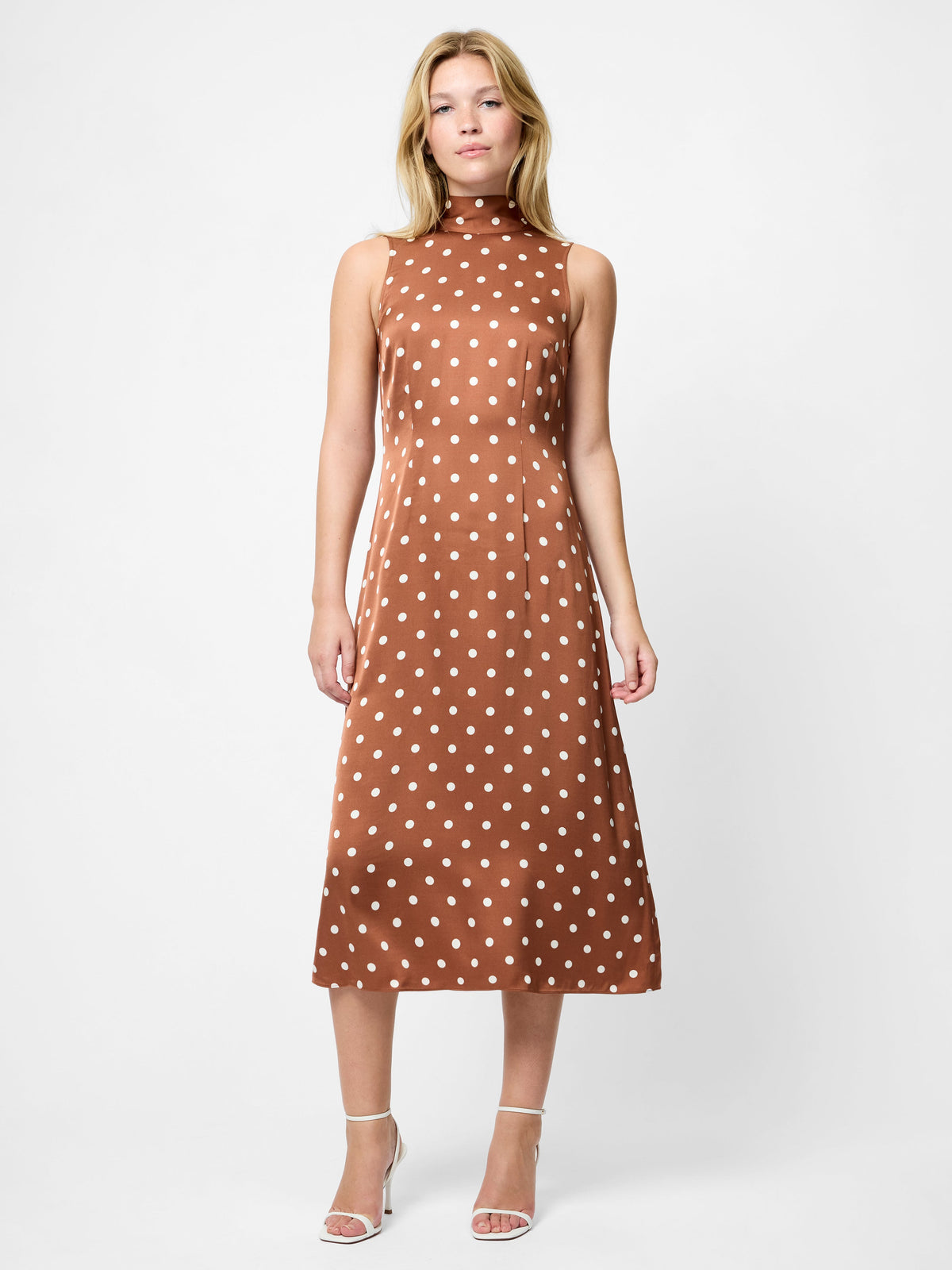 Self-Tie Bow Polka Dot Dress