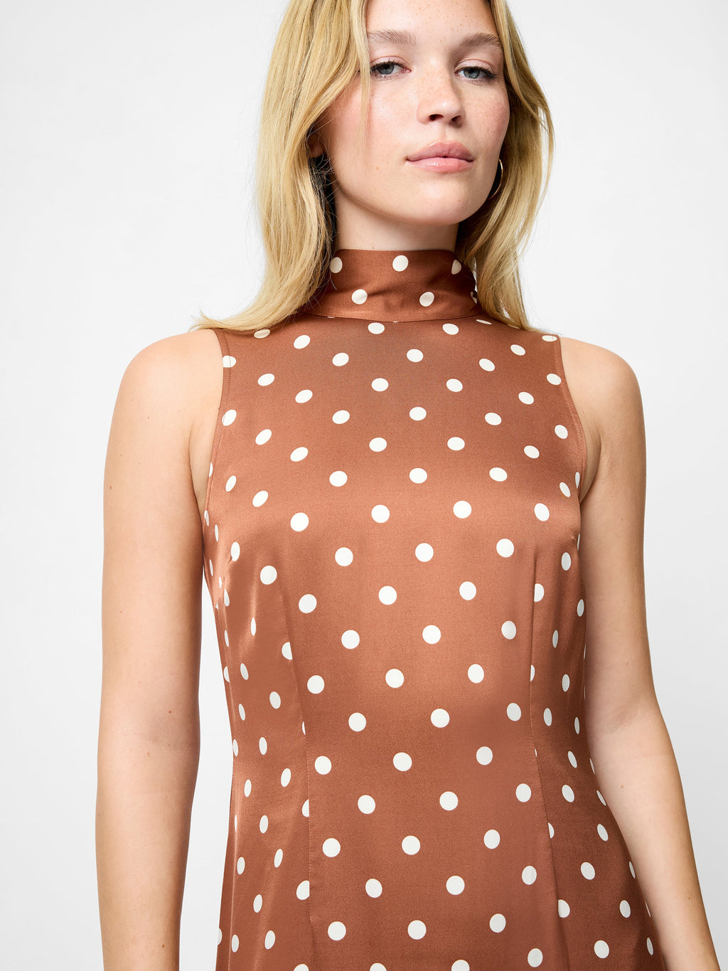 Self-Tie Bow Polka Dot Dress