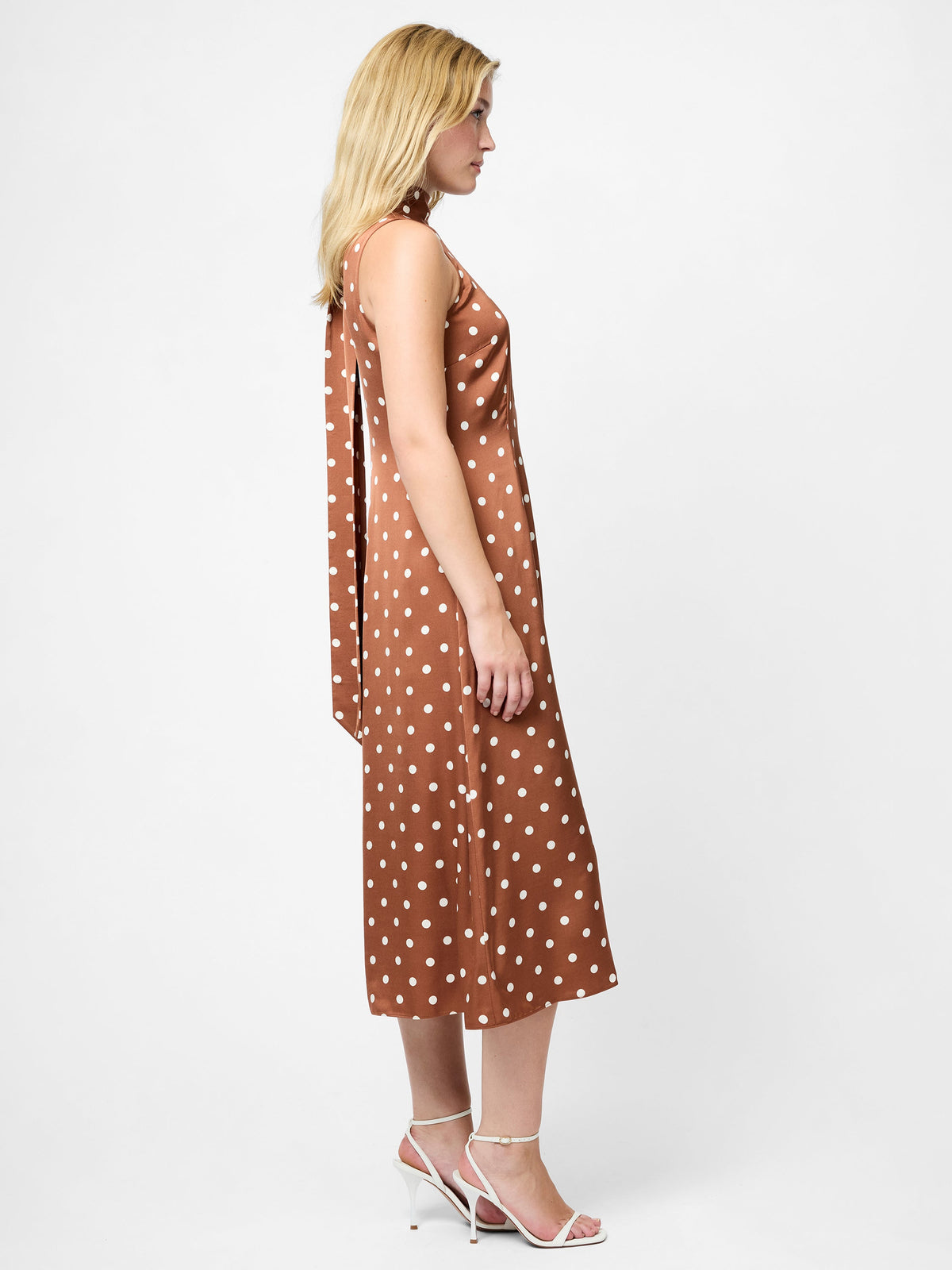 Self-Tie Bow Polka Dot Dress