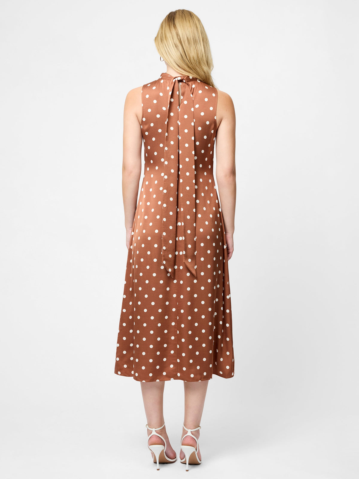 Self-Tie Bow Polka Dot Dress
