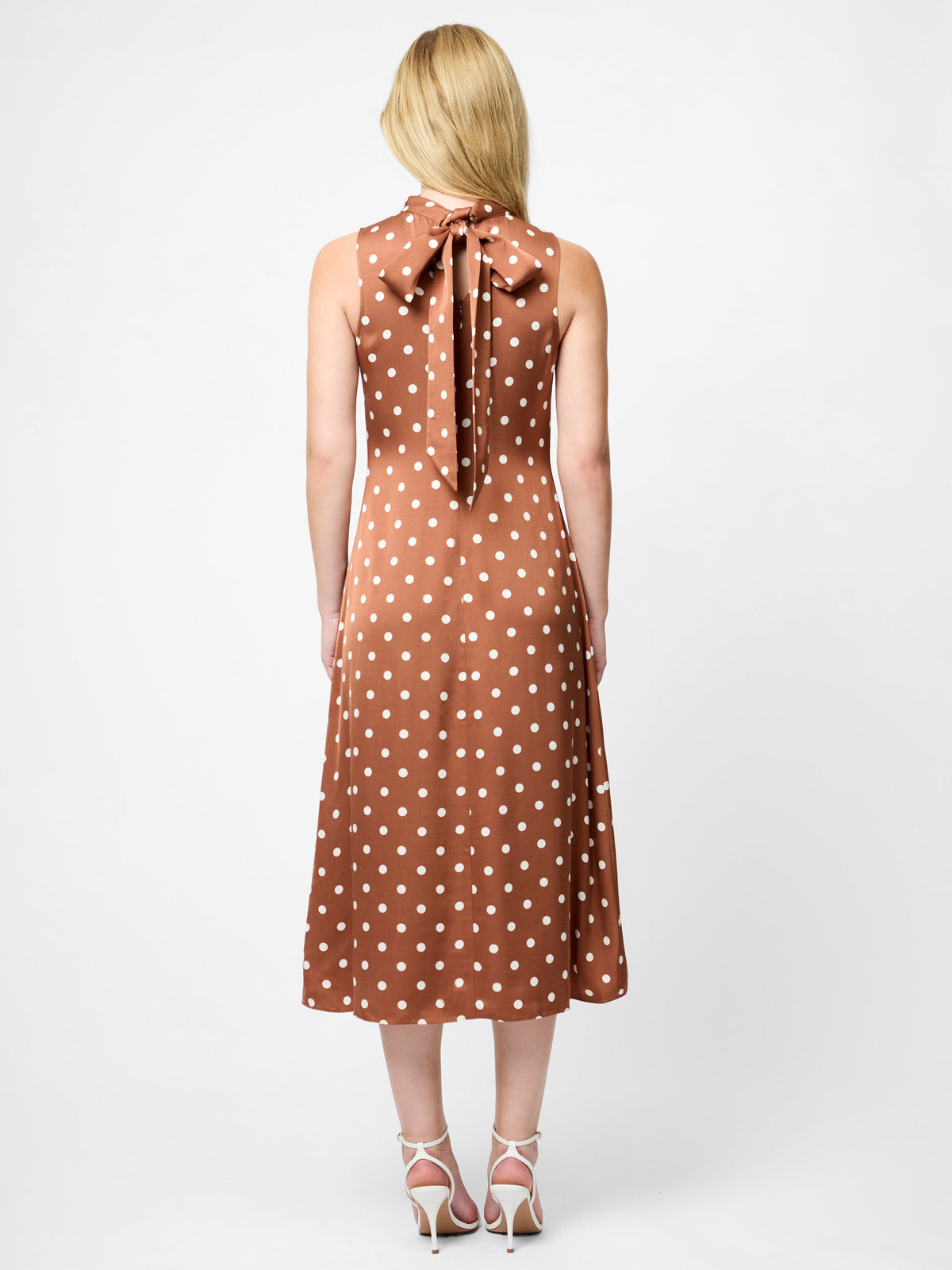 Self-Tie Bow Polka Dot Dress