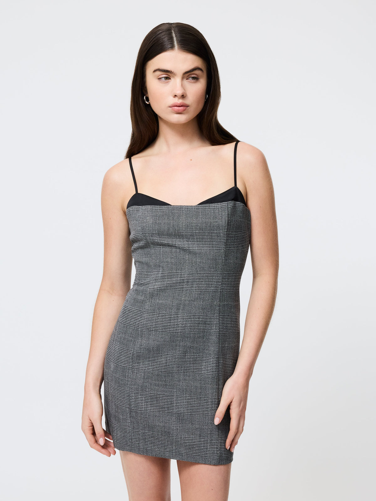 Elegant Plank Shoulder Plaid Dress