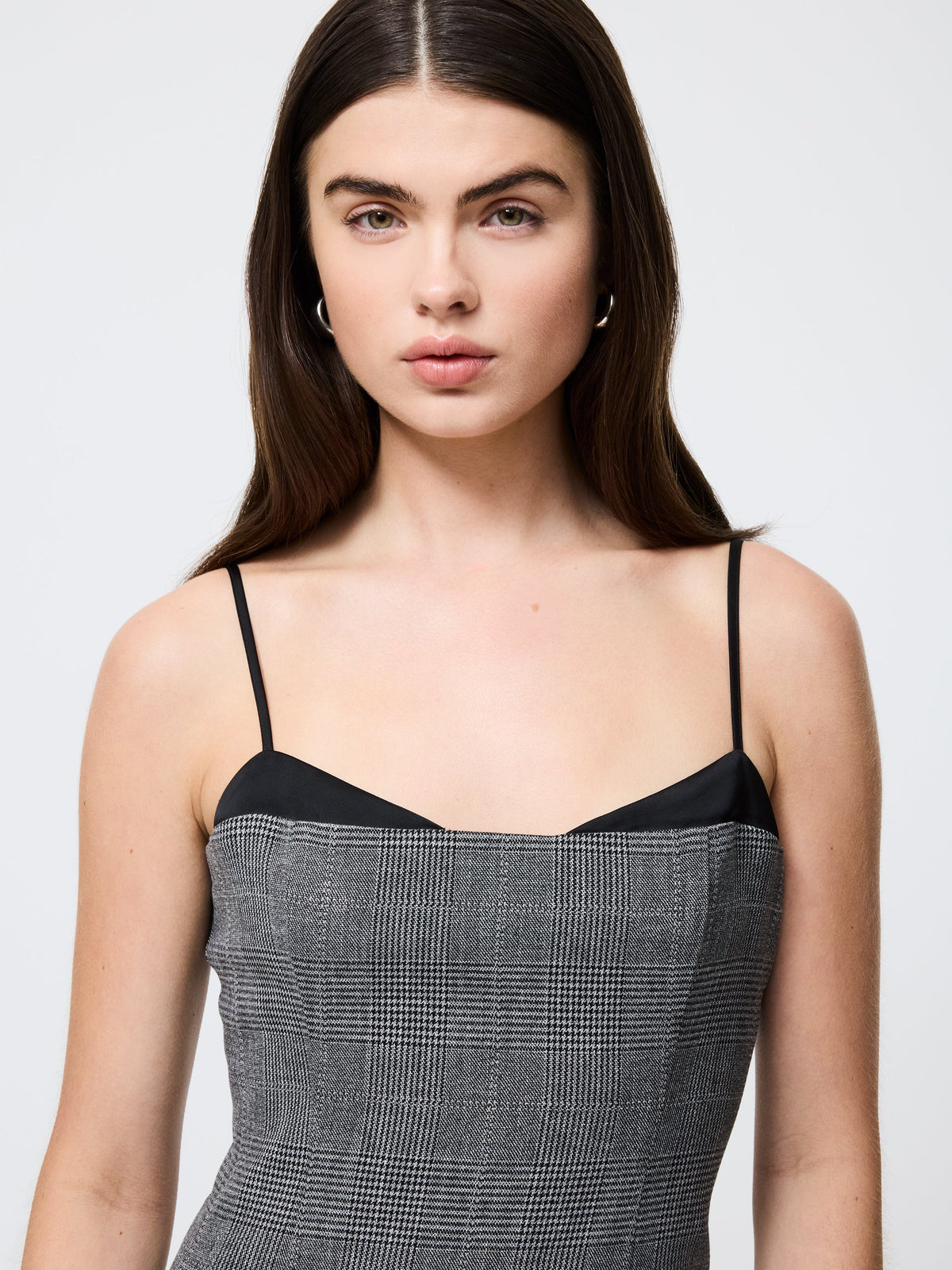 Elegant Plank Shoulder Plaid Dress