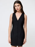 Crisp Taffeta V-Neck Dress
