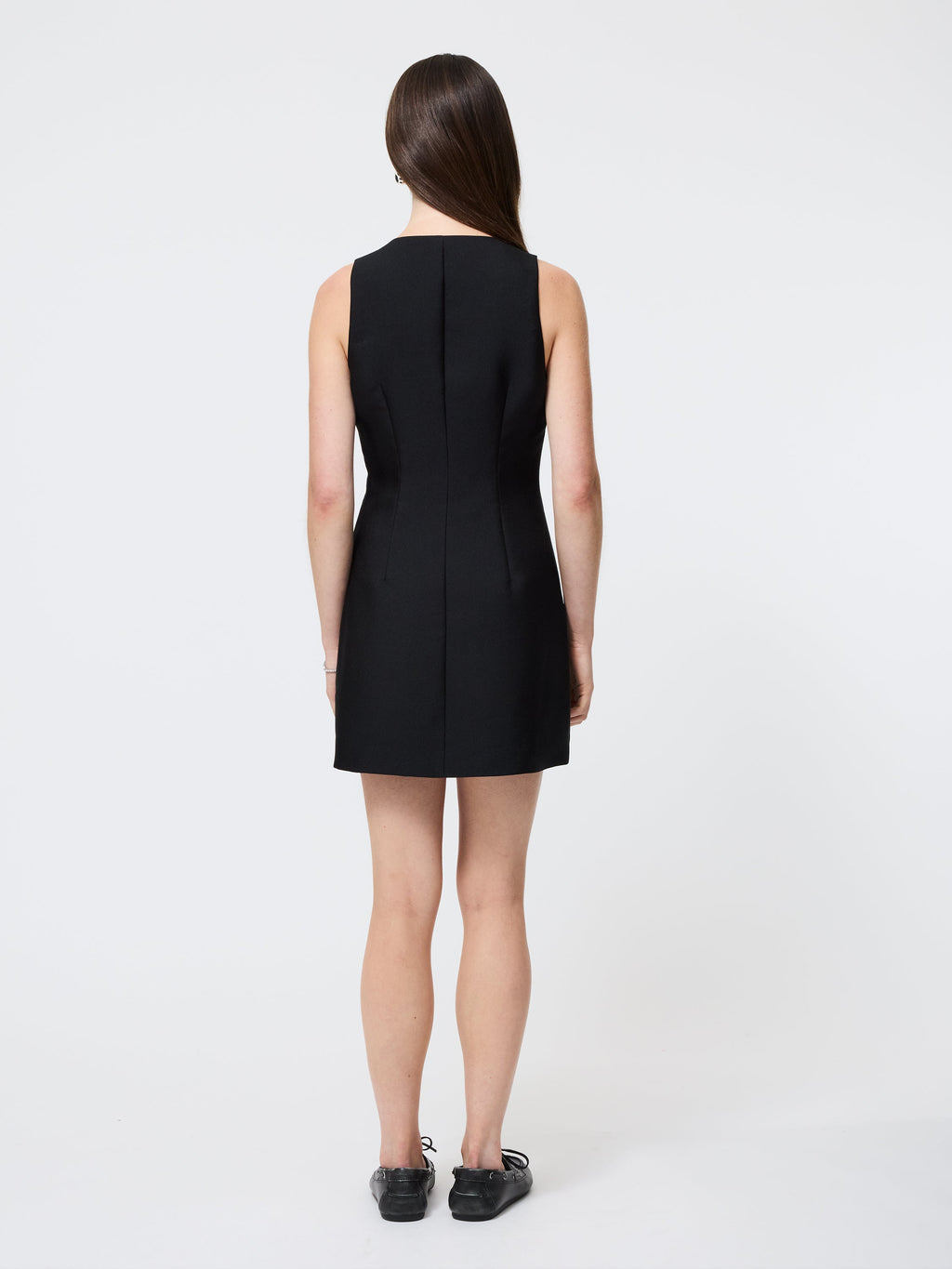 Crisp Taffeta V-Neck Dress