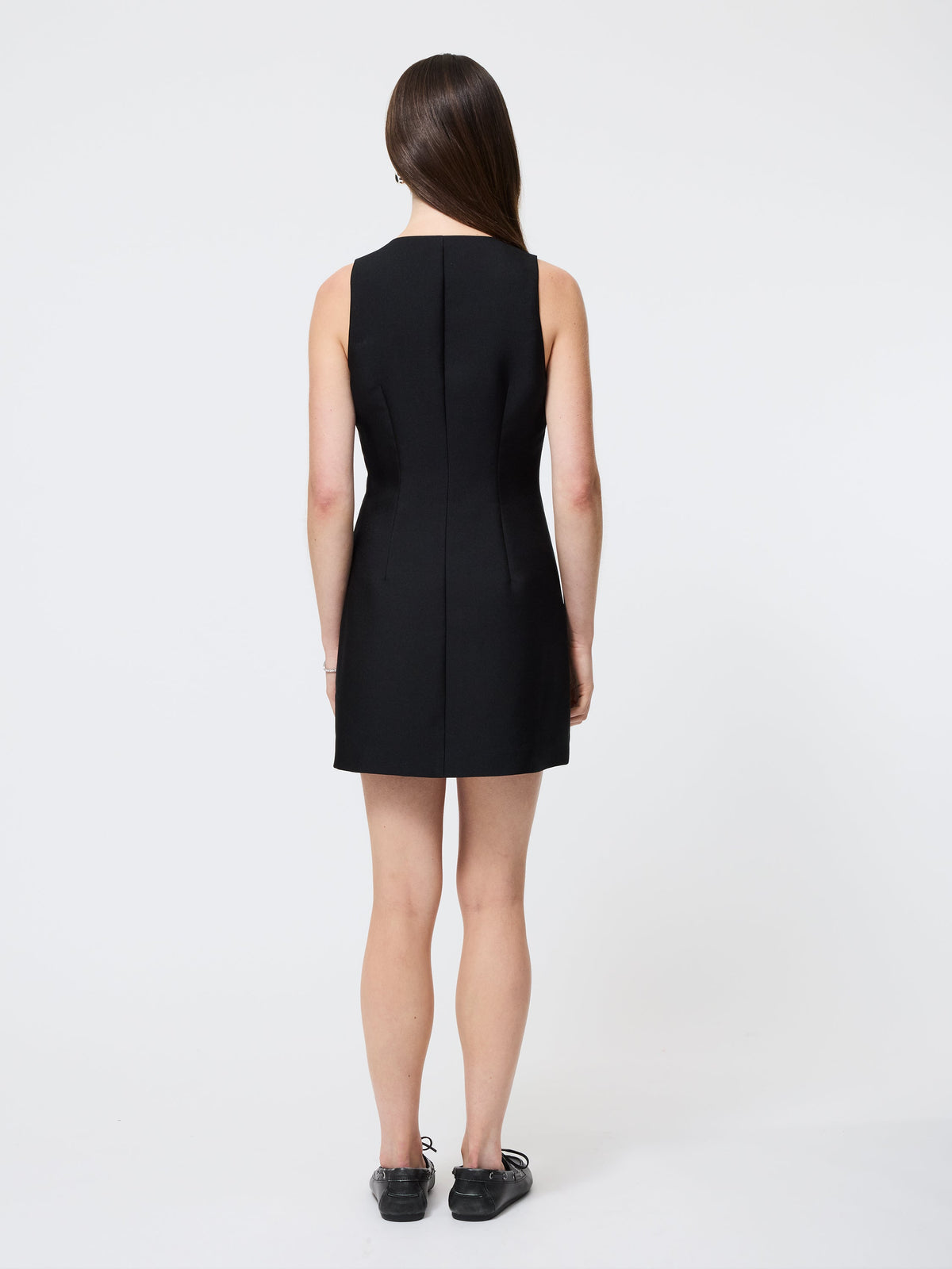Crisp Taffeta V-Neck Dress