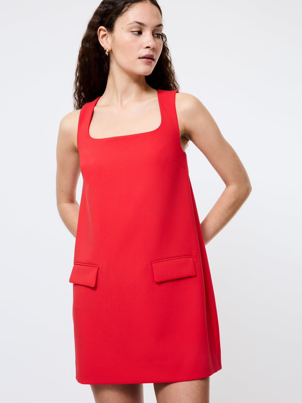 ‌Square Pocket Mini Shift Dress