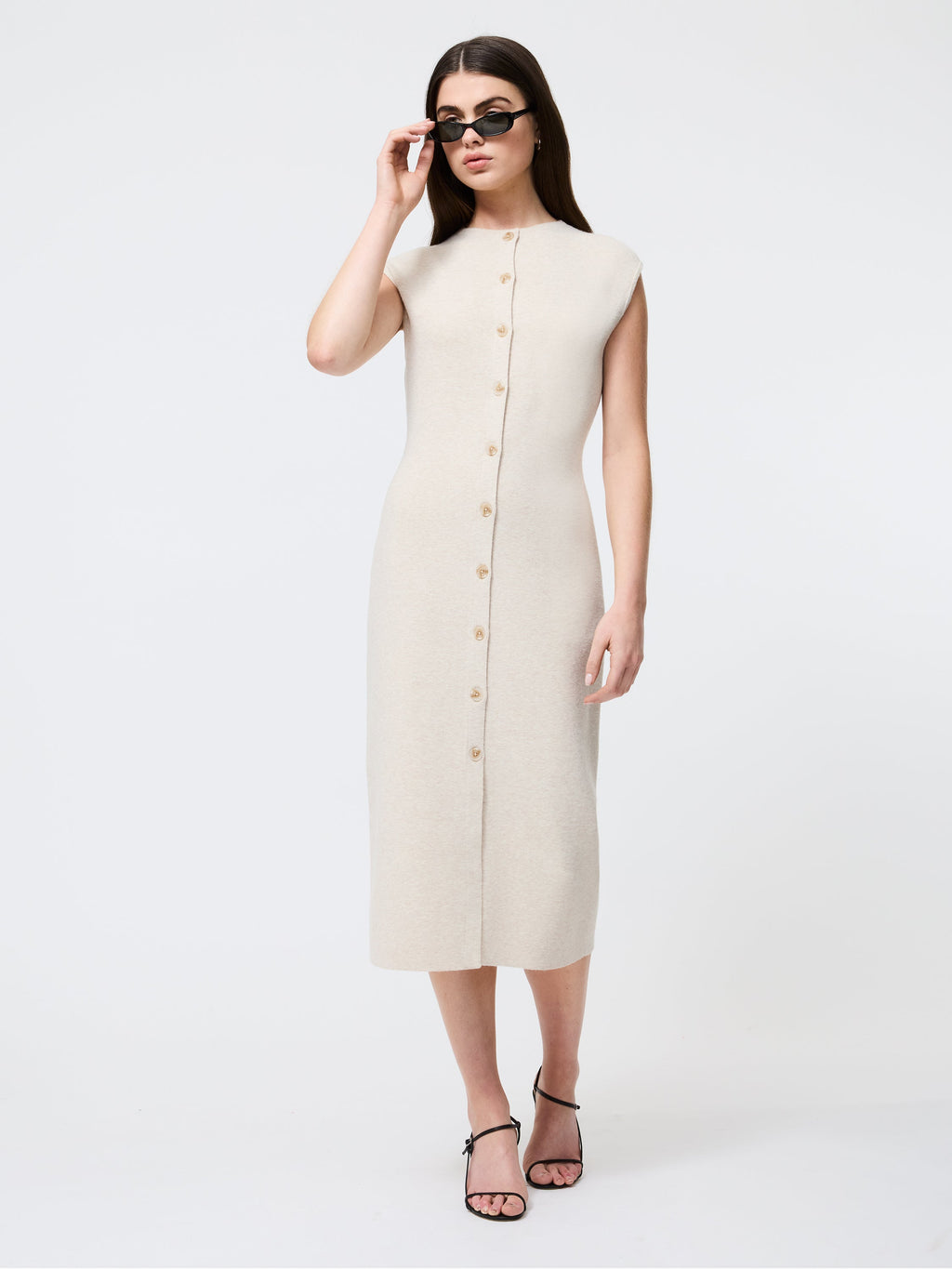 ‌Button Front Midi Dress