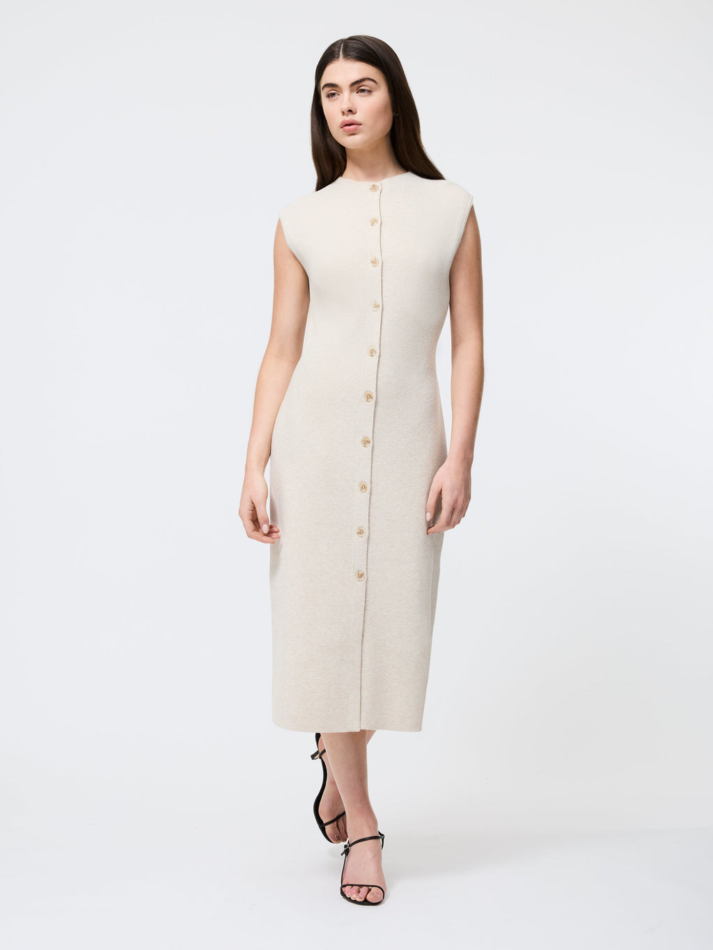 ‌Button Front Midi Dress