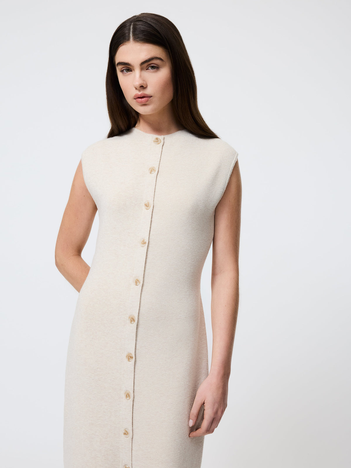 ‌Button Front Midi Dress