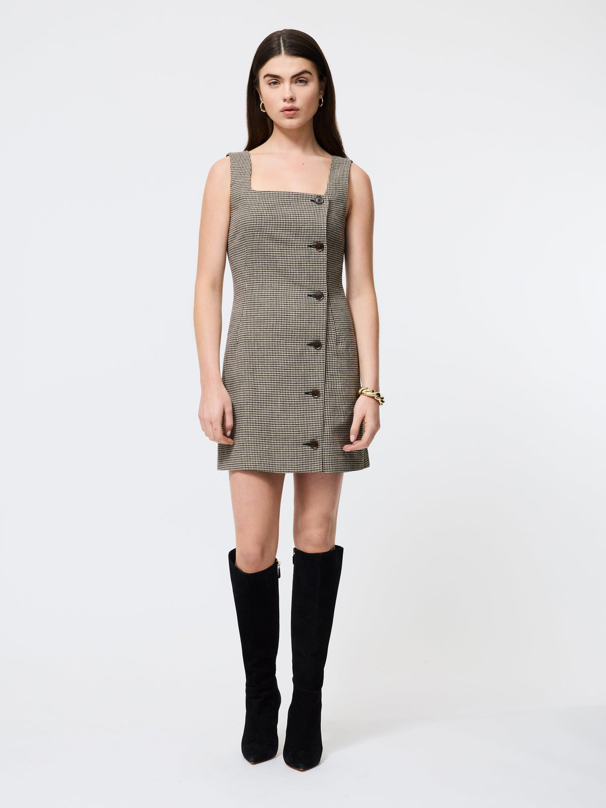 Elegant Wool-Blend Sleeveless Dress