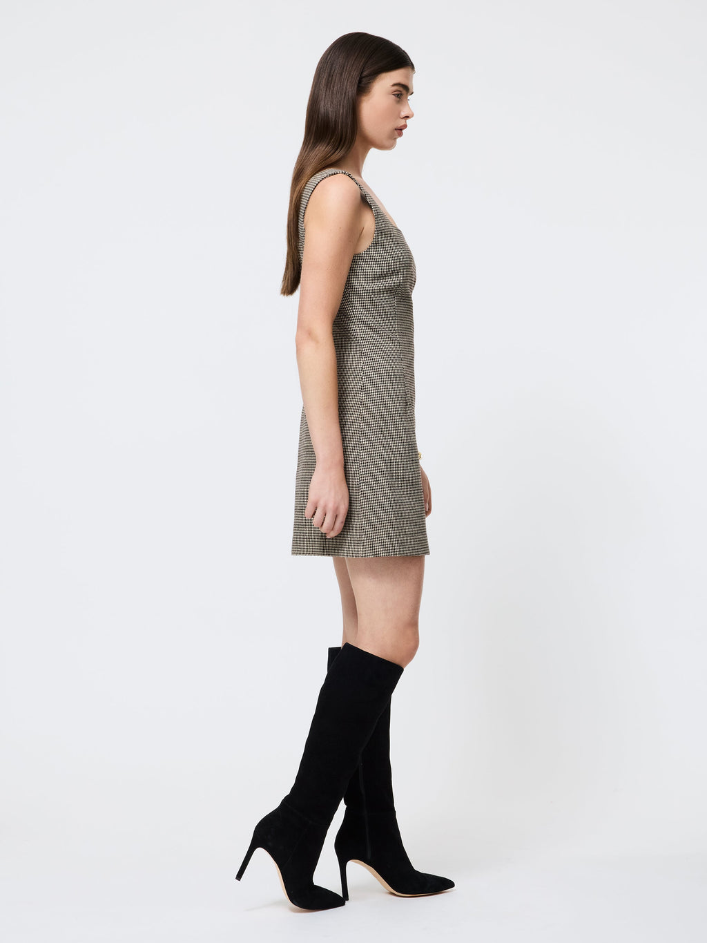 Elegant Wool-Blend Sleeveless Dress
