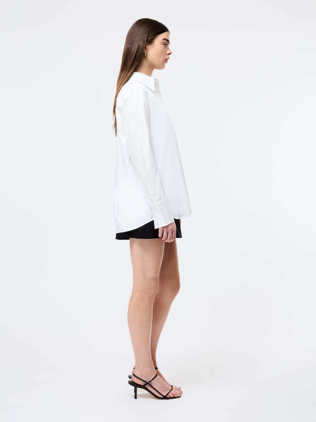 ‌Relaxed Poplin Button-Up Shirt