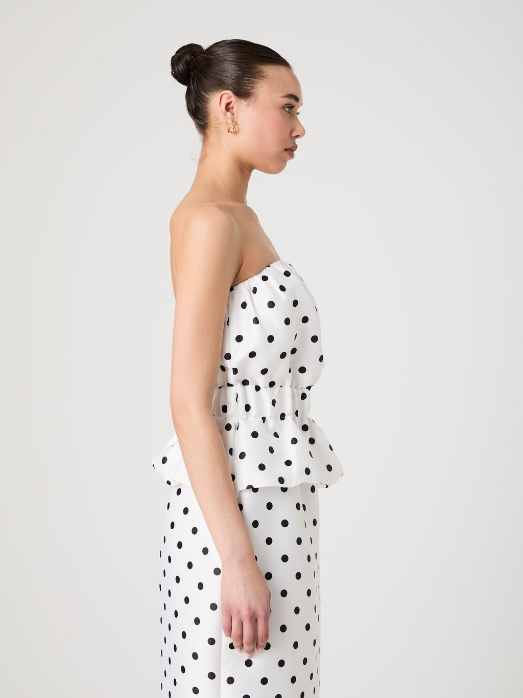 ‌Polka Dot Peplum Top