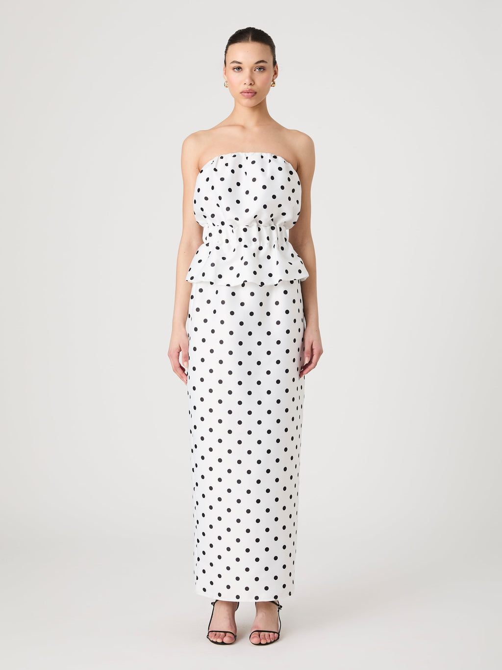 ‌Polka Dot Peplum Top