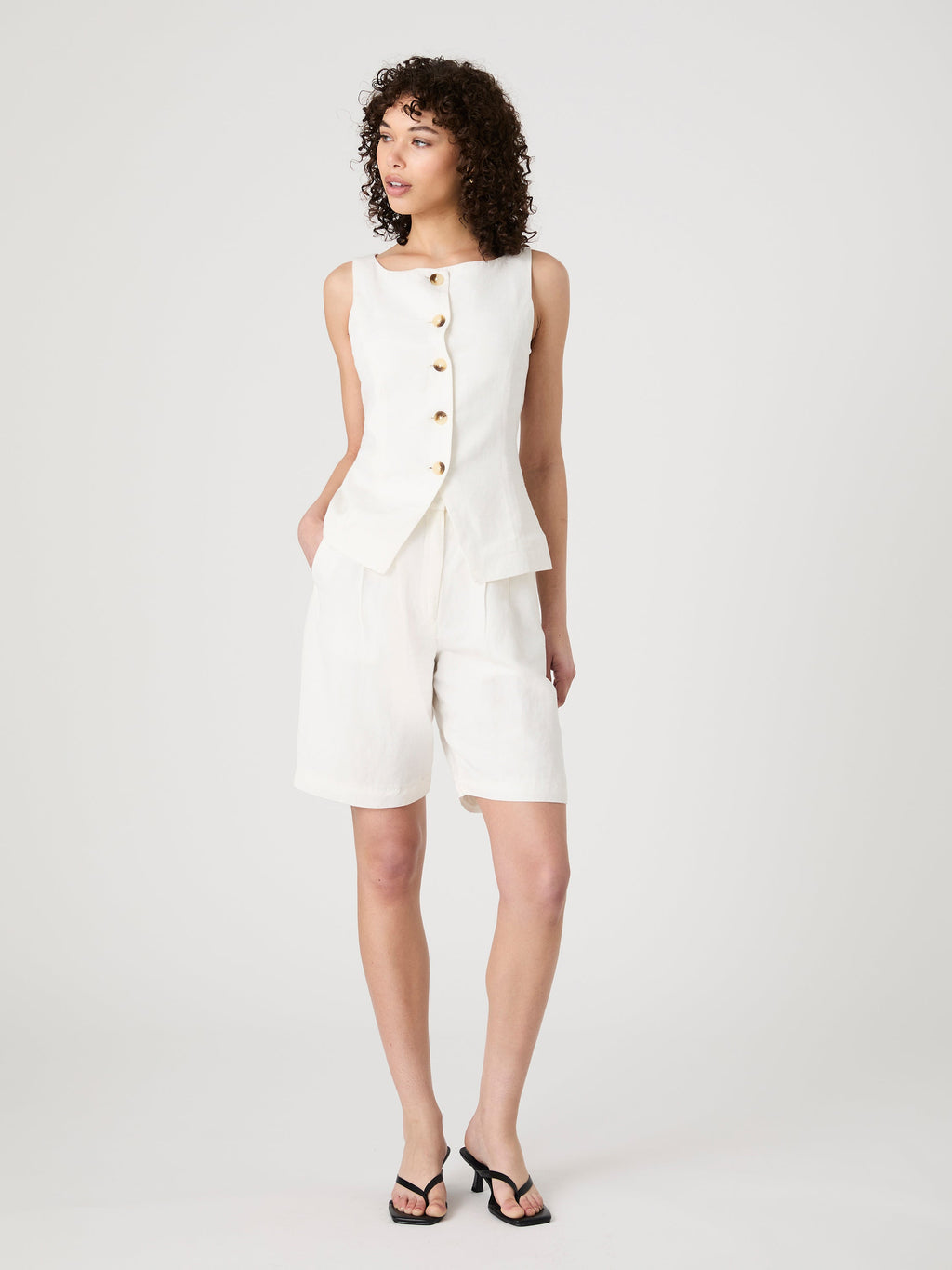 Boat Neck Linen Top