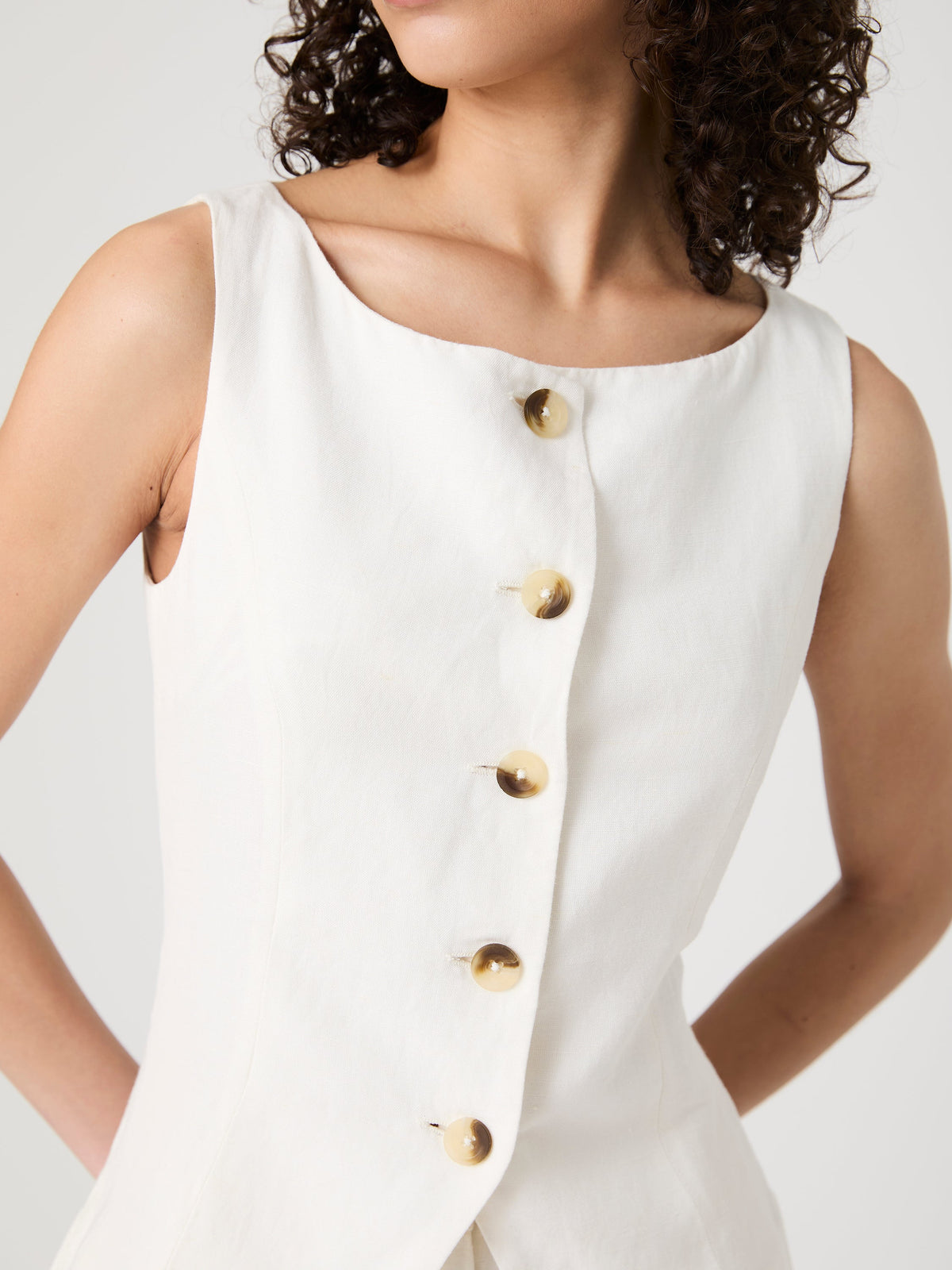 Boat Neck Linen Top