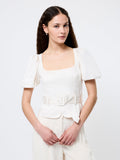 ‌Puff Sleeve Belted Top